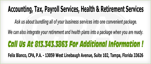 Ask Us About Our Package Options! We can bundle Accounting, Tax, Payroll Services, and Health and Retirement Services for each client to meet their individual and business needs.