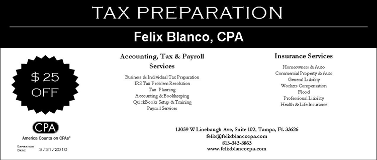 Felix Blanco, CPA - Specials